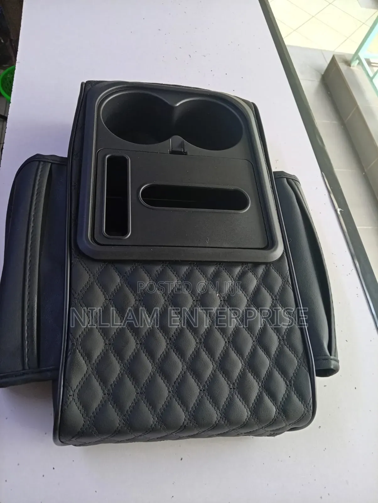 5-in-1 Design: Armrest, Cup Holder, Phone Holder, Storage, Tissue Box