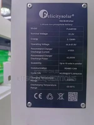 5kwh 48v Felicity Lithium Battery (8 Years Warranty)