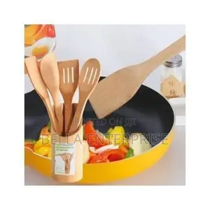 New Arrivals4pc Bamboo Cooking Spoons + Holder