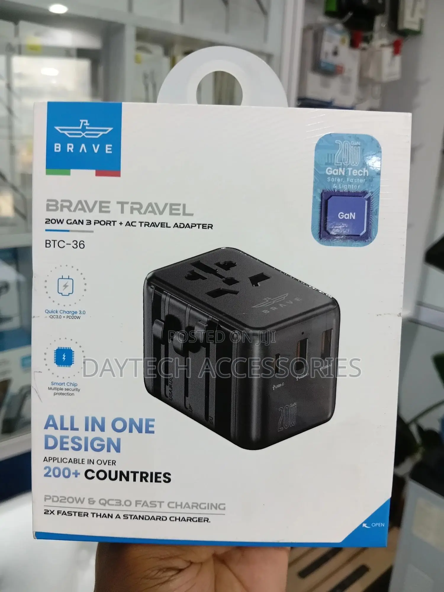Brave Gan Universal Travel Adapter 20w Fast Charger