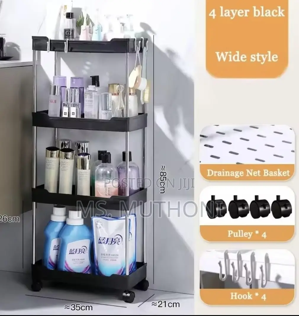 Versatile 4 Layer Storage Rack With Wheels.