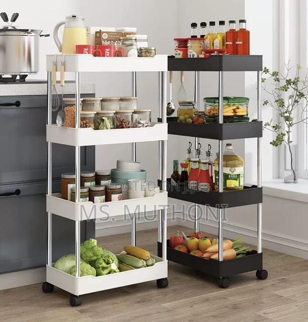 Versatile 4 Layer Storage Rack With Wheels. - thumbnail 2