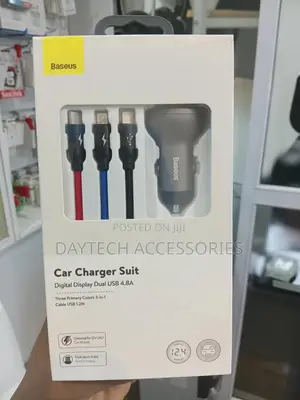 Baseus Digital Display Dual Usb 4.8a Car Charger 24w Suit.