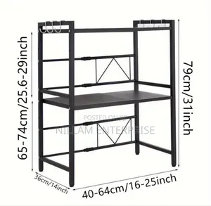 Double Layer Heavy-Duty Adjustable Microwave Stand*