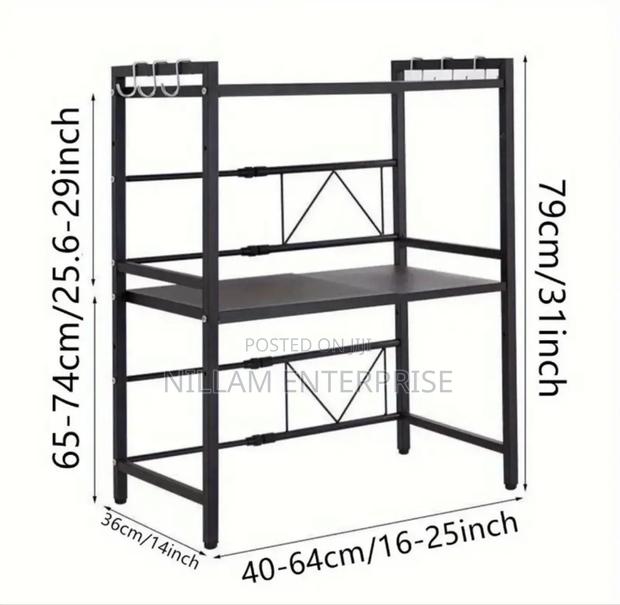 Double Layer Heavy-Duty Adjustable Microwave Stand* - thumbnail 4