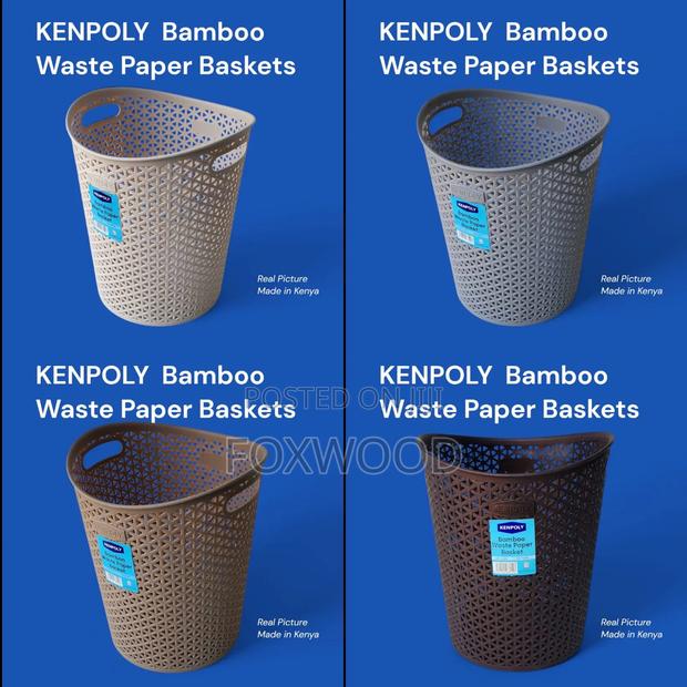 Kenpoly Bamboo Waste Paper Basket - main view