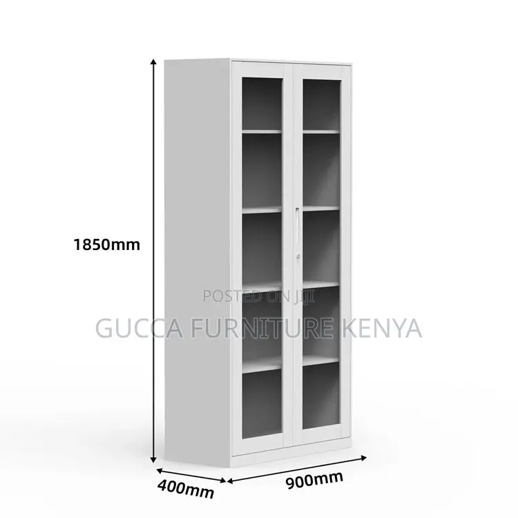 2-Swing Door Glass Front Storage File Cabinet