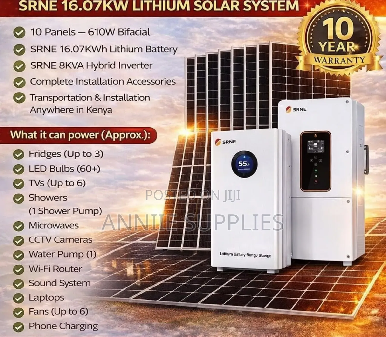 16.07kwh Snre Lithium System