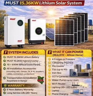 Ion Lithium Battery 15.36kwh +10.02kva Hybrid Inverter