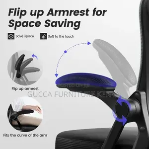 Black Ergonomic Study Chair With Adjustable Arms