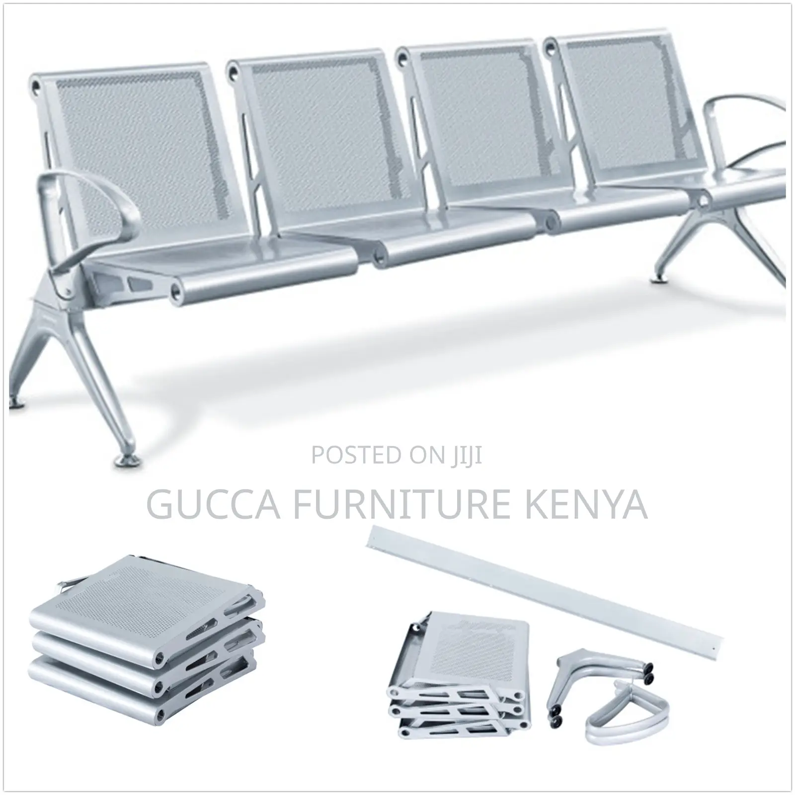 4-Seater Heavy Duty Non-Padded Visitor's Bench