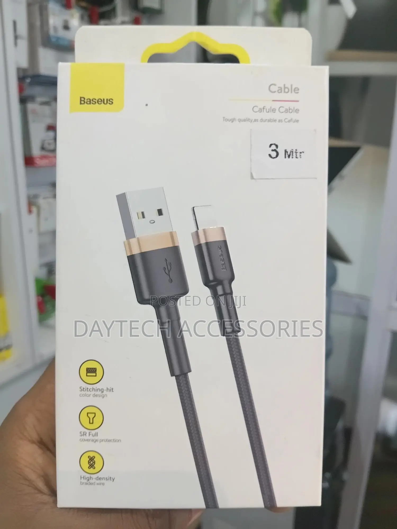 3m Baseus Cafule Series Usb to Lightning Charging and Data Cable.