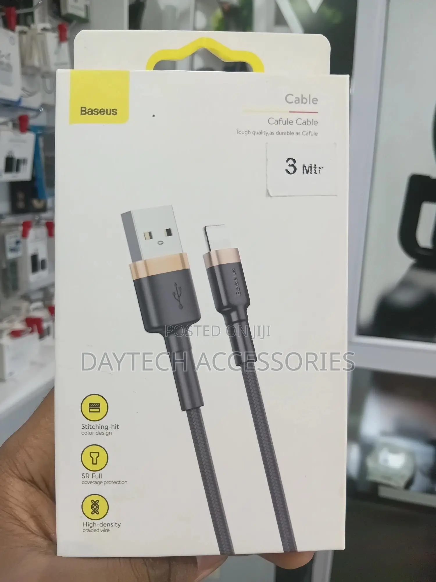 Baseus Lighting Cable - 3m 2.4a Fast Charging - Black