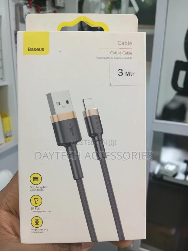 Baseus Lighting Cable - 3m 2.4a Fast Charging - Black - thumbnail 2