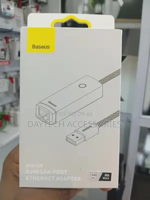 Baseus Airjoy Usb to Rj45 Lan Port Ethernet Adapter in Black.