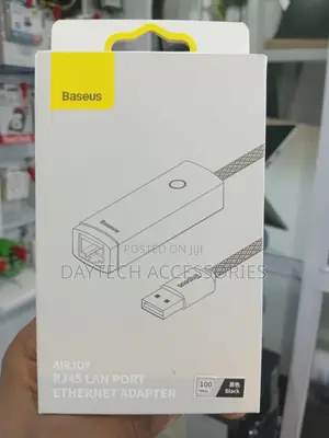 Baseus Airjoy Usb to Rj45 Lan Port Ethernet Adapter in Black.