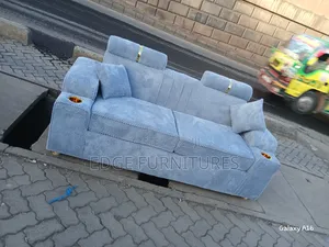 Grey Cupped Three Seater Sofa
