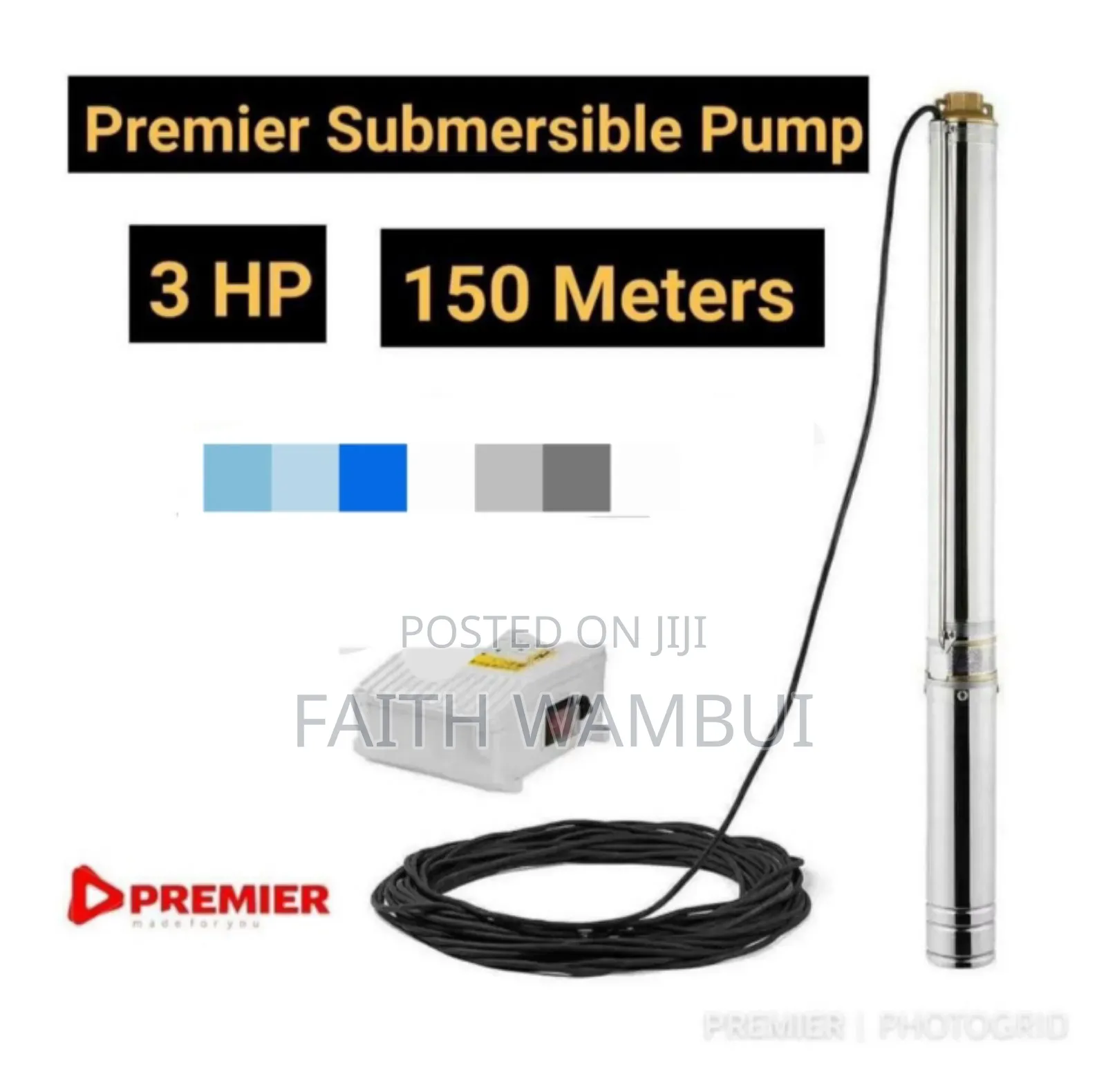 Premier Submersible Water Pump 3hp 150 Meters/Premier Pump