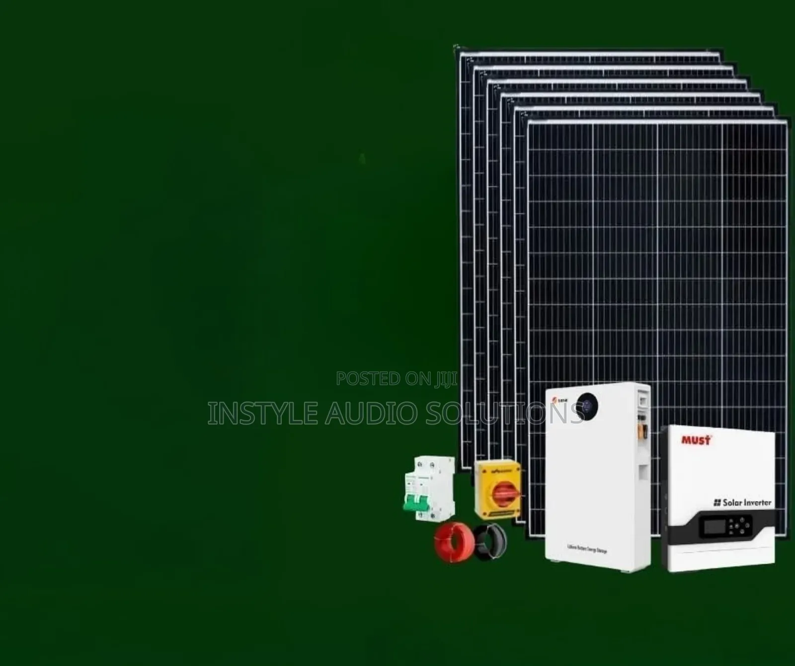 6kva Inverter -5.12kwh Lithium-(6)600w Solar -Installation Transport