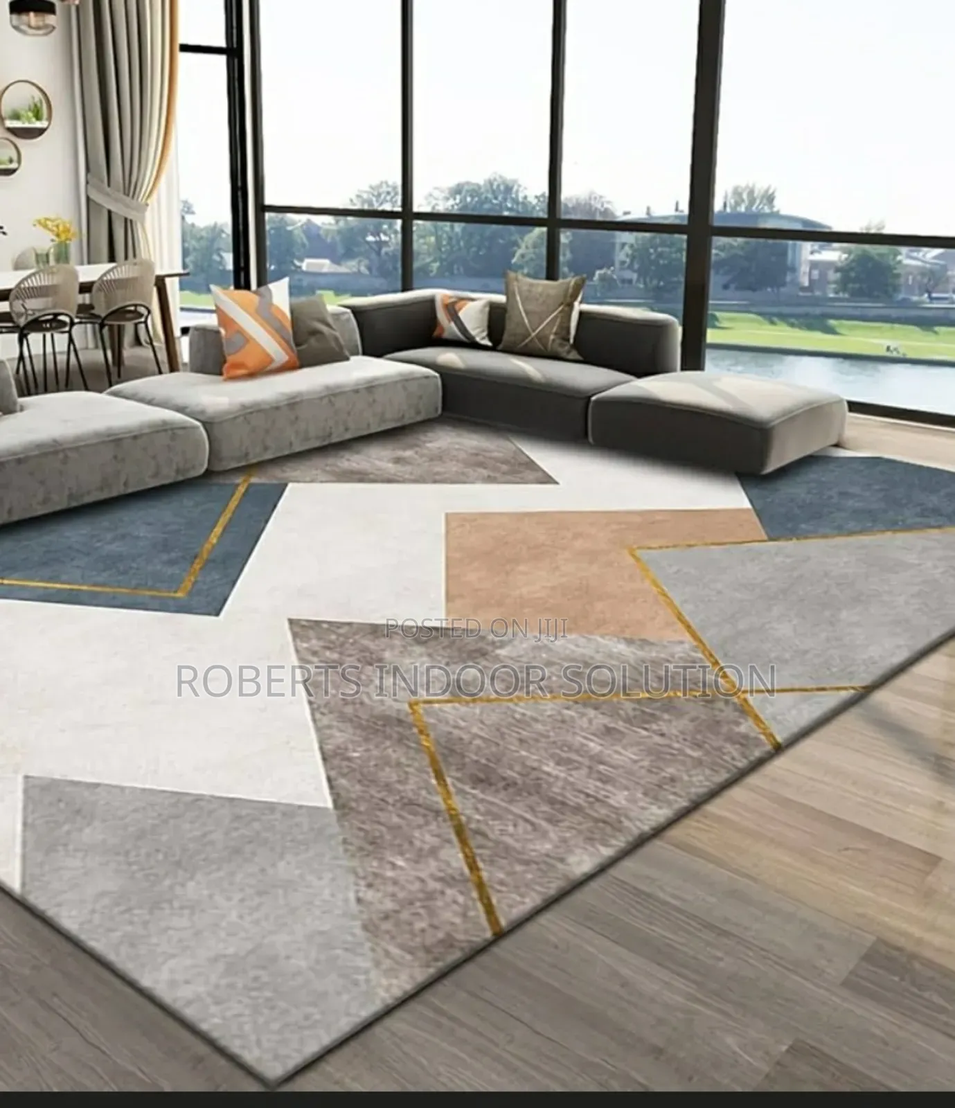 Brown Blue Grey Modern Carpet