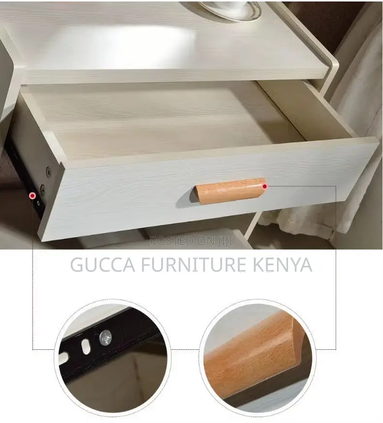 White Makeup Vanity Desk With Sliding Mirror