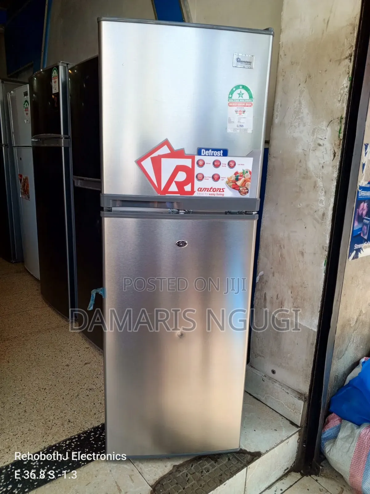 Silver Ramtons Double Door Fridge
