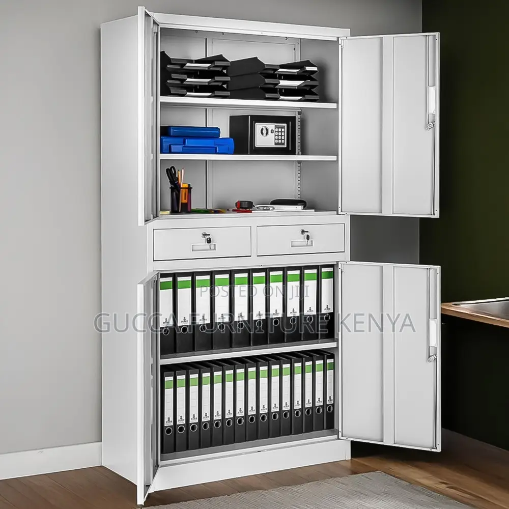 4 Door 2 Drawer Light Grey Filing Cabinet
