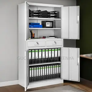4 Door 2 Drawer Light Grey Filing Cabinet