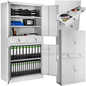 4 Door 2 Drawer Light Grey Filing Cabinet