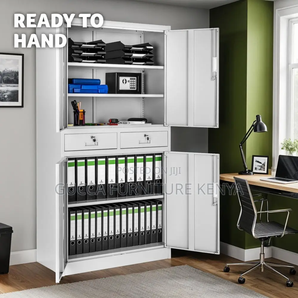 4 Door 2 Drawer Light Grey Filing Cabinet