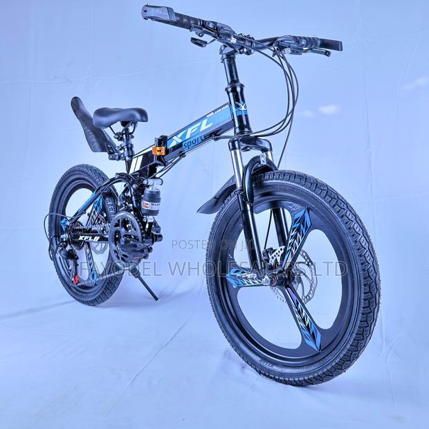 Blue/Black XFL Foldable Mountain Bike (8-13yrs)