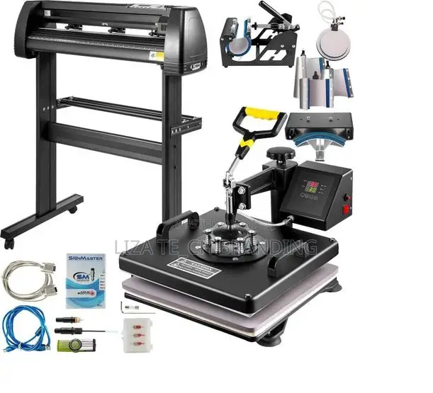 Vinyl Cutter Plotter + 8 In1 Heat Press Machine