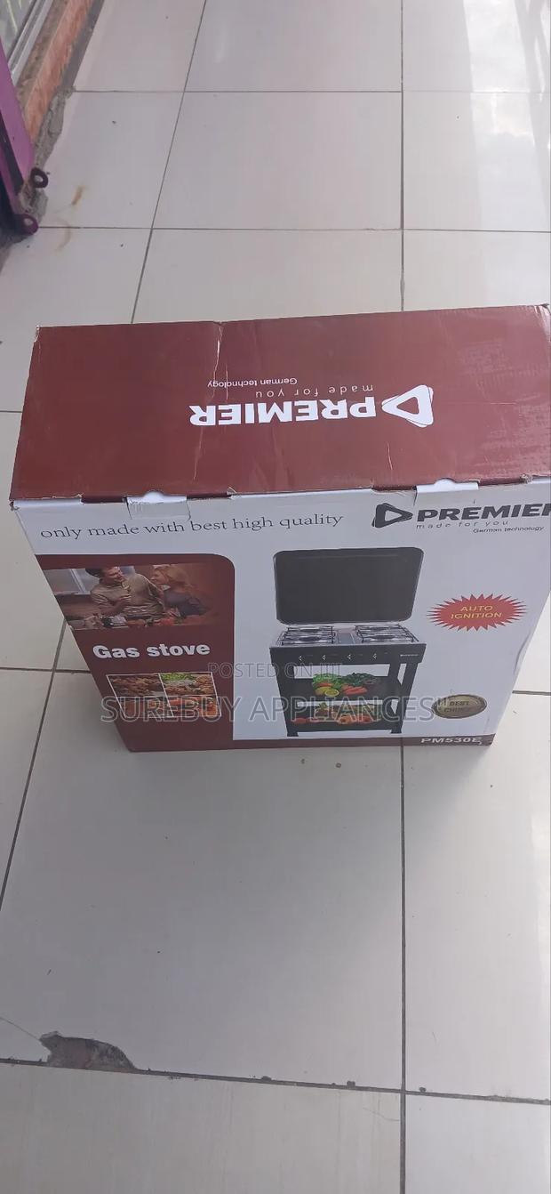 Premier 4 Burner Gas Cooker With Storage Shelves
