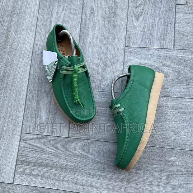 Green Leather Clarks Wallabee Leather