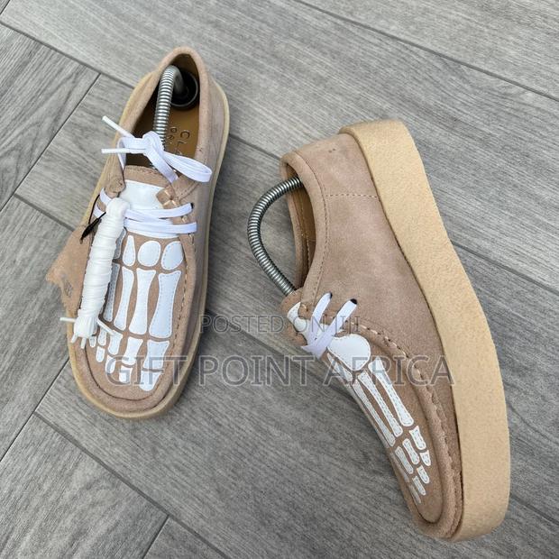 Clarks Originals Wallabee Boots Featuring a White Skeleton