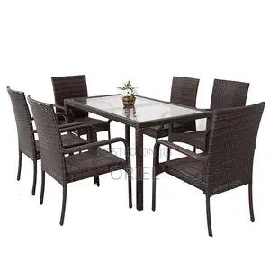 Dining Tables : Outdoor-Indoor Rattan Dining Table Set