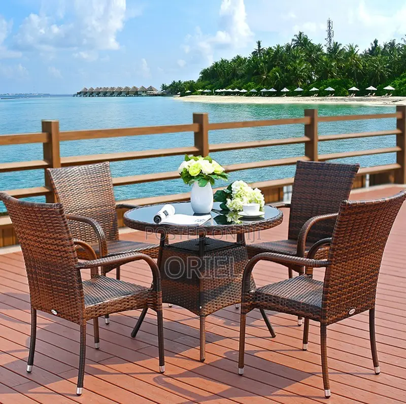 Dining Tables : Outdoor-Indoor Rattan Dining Table Set