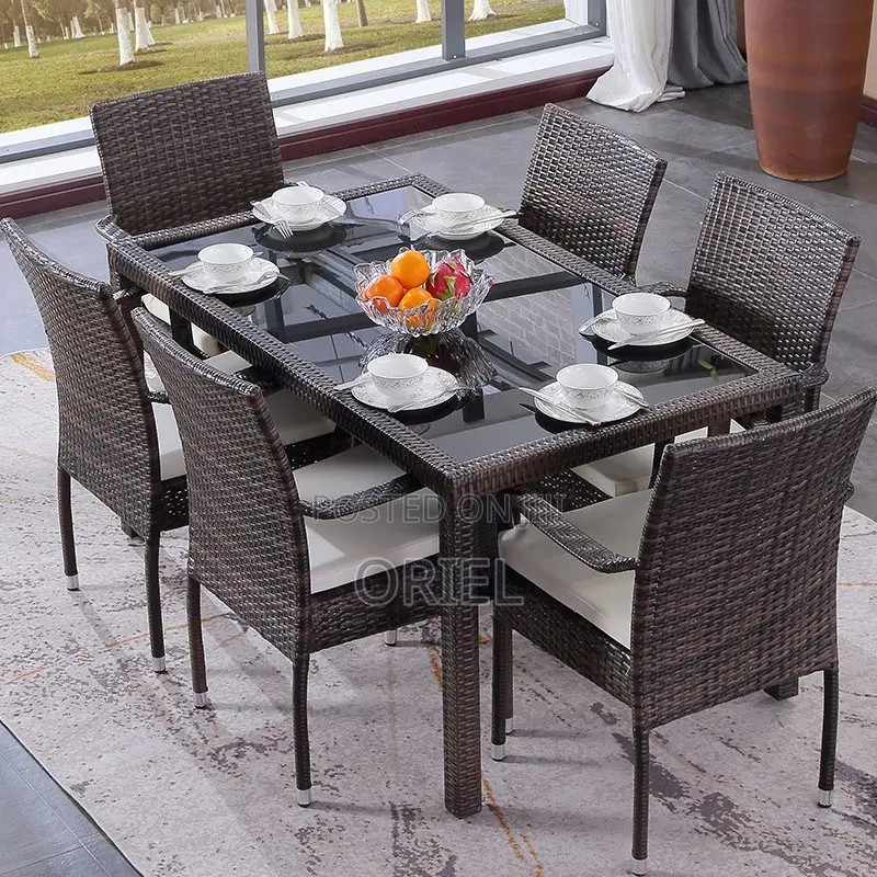 Dining Tables : Outdoor-Indoor Rattan Dining Table Set