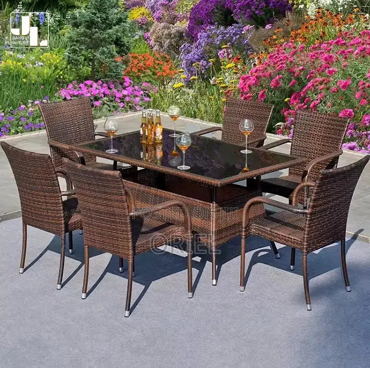 Dining Tables : Outdoor-Indoor Rattan Dining Table Set