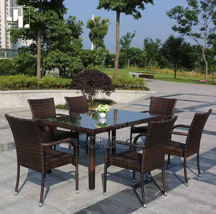 Dining Tables : Outdoor-Indoor Rattan Dining Table Set