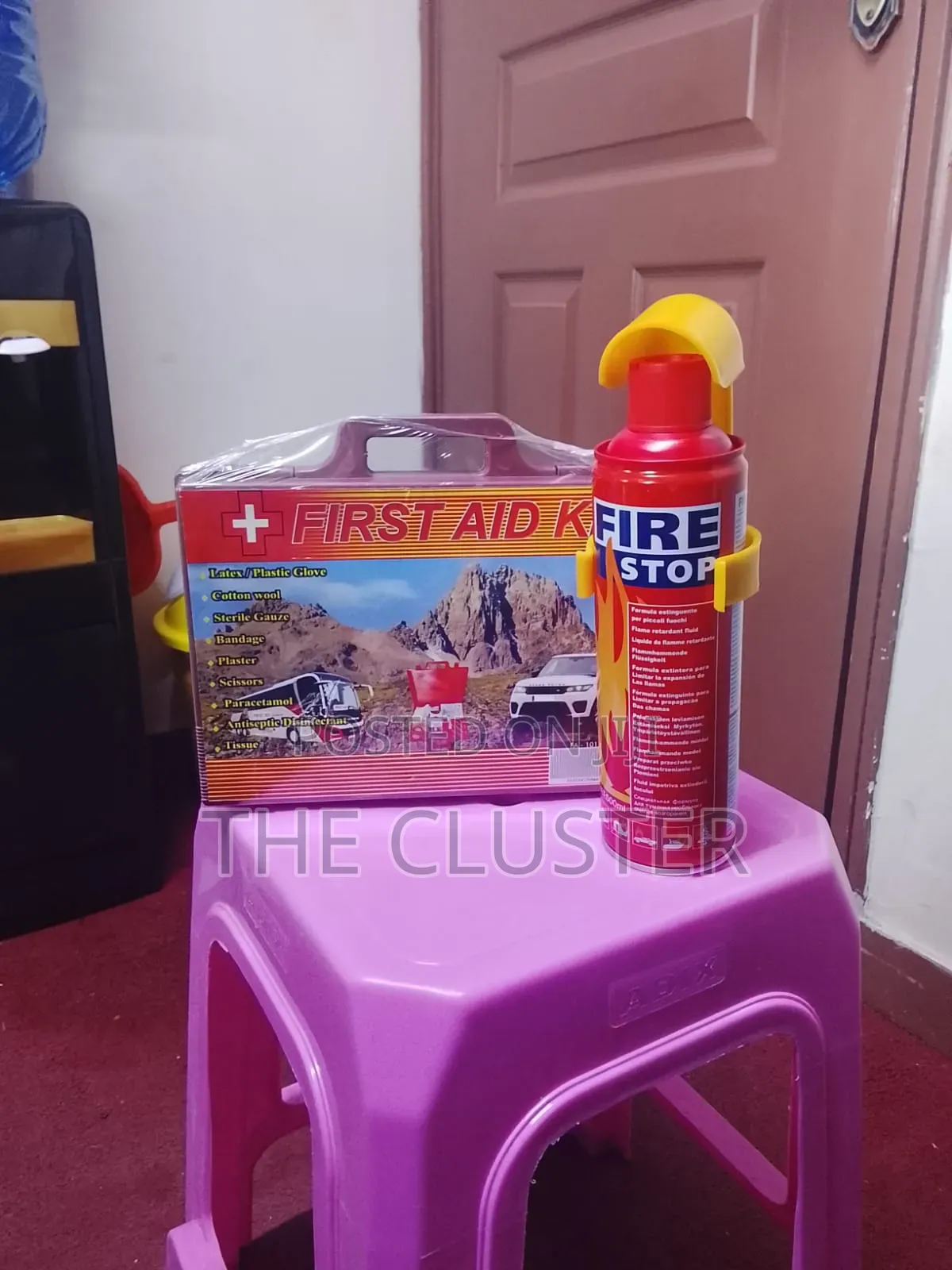 First Aid Kit + Fire Extinguisher