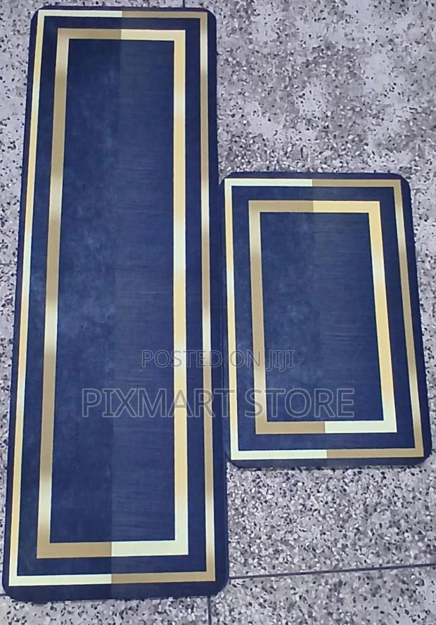 2-in-1 Kitchen Mats Set Non-Slip Rubber Back 120x40 60x40