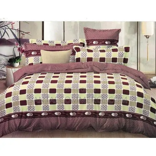 Checked Brown Duvet Set – 1 Duvet, 1 Bedsheet 2 Pillow Cases