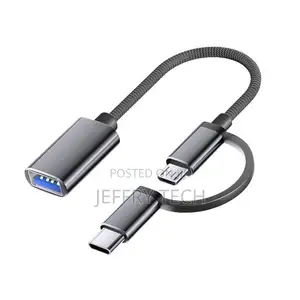 Otg Conversion Cable for Phone (2 in 1), (Micro + Type-C Optional) (Us