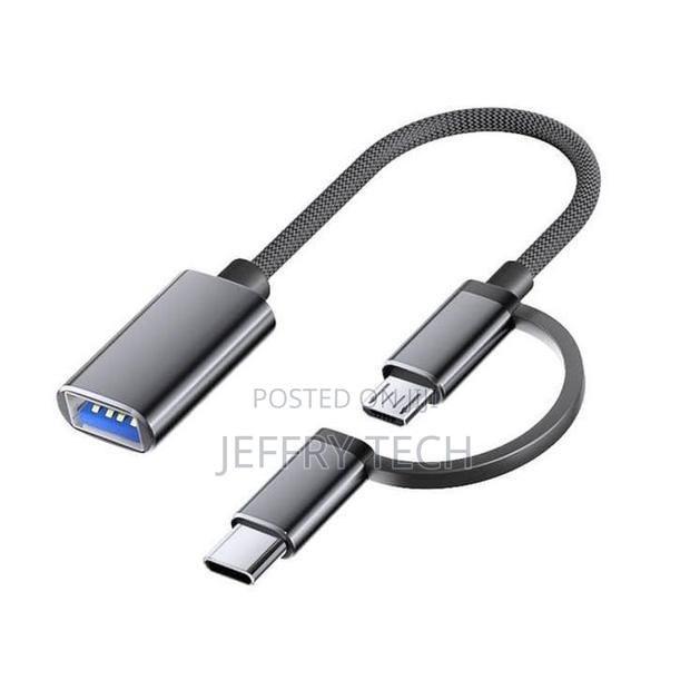 Otg Conversion Cable for Phone (2 in 1), (Micro + Type-C Optional) (Us - thumbnail 2