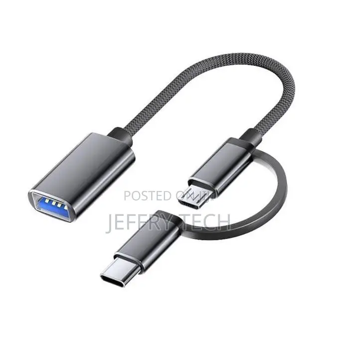 Otg Conversion Cable for Phone (2 in 1), (Micro + Type-C Optional) (Us