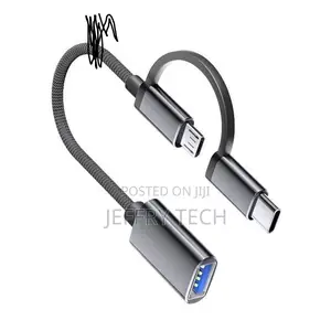 2-in-1 Otg Cable - Type-C + Micro Usb - Gold