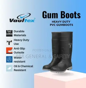 Vaultex Steel Toe Black Safety Gumboots.