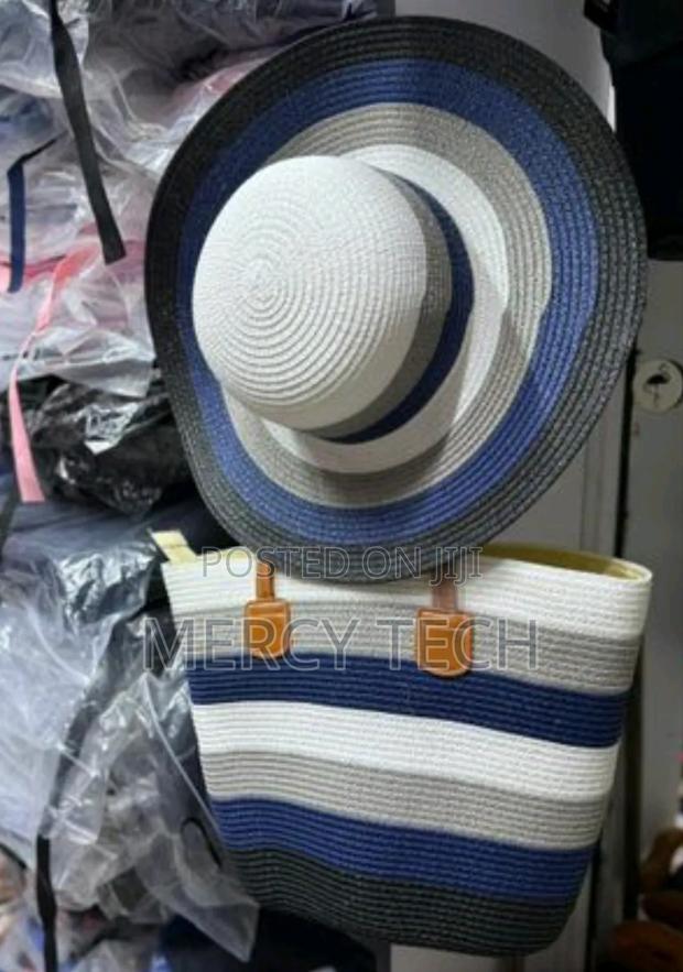 Seaside Straw Set Beach Tote and Hat - main view