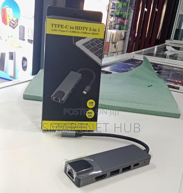 Usb Hub 5 in 1 Type -C to Lan,Hdtv Converter